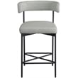 Meridian Furniture Rivage Light Grey Linen Textured Fabric Stool (Set of 2)