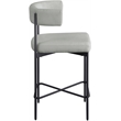 Meridian Furniture Rivage Light Grey Linen Textured Fabric Stool (Set of 2)