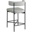 Meridian Furniture Rivage Light Grey Linen Textured Fabric Stool (Set of 2)
