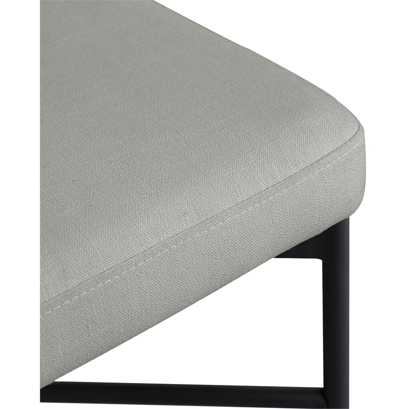 Meridian Furniture Rivage Light Grey Linen Textured Fabric Stool (Set of 2)