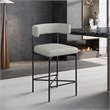 Meridian Furniture Rivage Light Grey Linen Textured Fabric Stool (Set of 2)