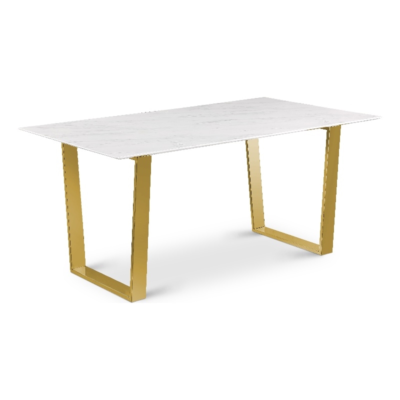 Meridian Furniture Cameron Stone With White Marble Veneer Top Dining Table