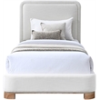 Meridian Furniture Nolita Cream Linen Textured Fabric Twin Bed