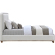 Meridian Furniture Nolita Cream Linen Textured Fabric Twin Bed