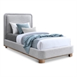 Meridian Furniture Nolita Grey Linen Textured Fabric Twin Bed