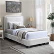 Meridian Furniture Nolita Cream Linen Textured Fabric Twin Bed