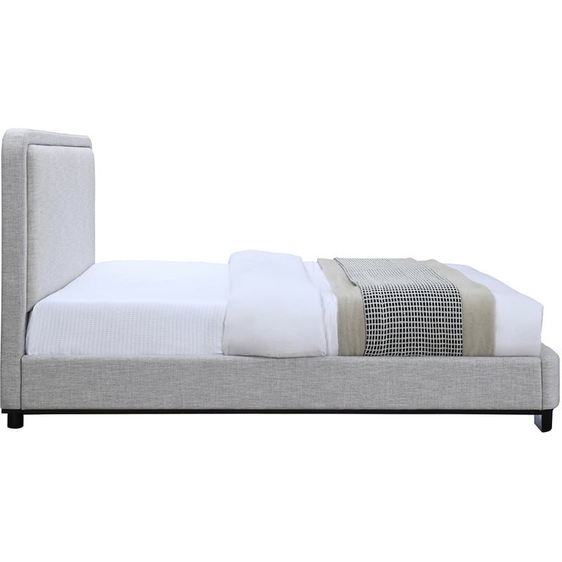 Meridian Furniture Nolita Grey Linen Textured Fabric King Bed