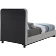 Meridian Furniture Nolita Grey Linen Textured Fabric Twin Bed