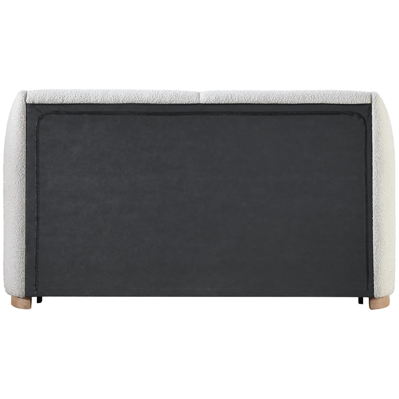 Meridian Furniture Jardin Cream Boucle Fabric Full Bed