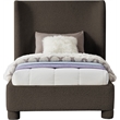 Meridian Furniture Penny Brown Boucle Fabric Twin Bed