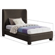 Meridian Furniture Penny Brown Boucle Fabric Twin Bed