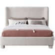 Meridian Furniture Penny Cream Boucle Fabric Full Bed