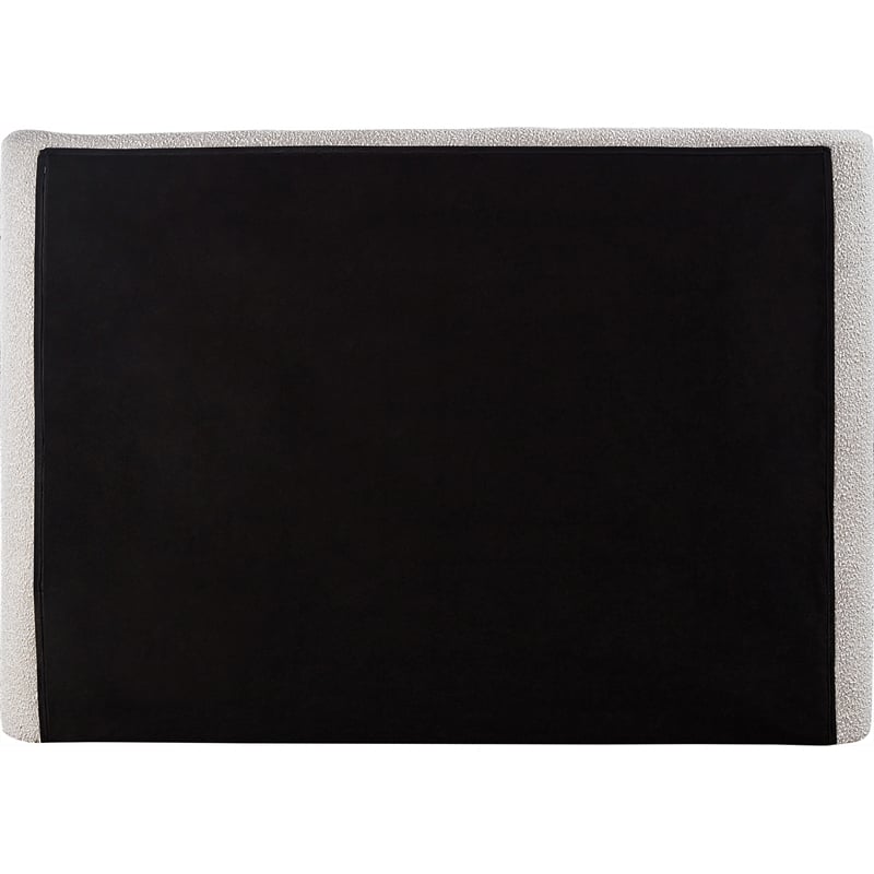 Meridian Furniture Penny Cream Boucle Fabric Queen Bed