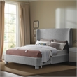Meridian Furniture Penny Grey Boucle Fabric Queen Bed