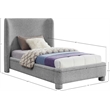 Meridian Furniture Penny Grey Boucle Fabric Twin Bed