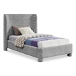 Meridian Furniture Penny Grey Boucle Fabric Twin Bed