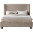 Meridian Furniture Penny Beige Chenille Fabric Full Bed