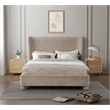 Meridian Furniture Penny Beige Chenille Fabric Full Bed