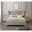 Meridian Furniture Penny Beige Chenille Fabric King Bed