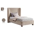 Meridian Furniture Penny Beige Chenille Fabric Twin Bed