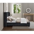 Meridian Furniture Penny Black Chenille Fabric Full Bed