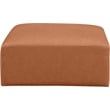 Meridian Furniture Cube Cognac Vegan Leather Ottoman