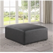 Meridian Furniture Cube Charcoal Grey Vegan Leather Ottoman