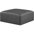 Meridian Furniture Cube Charcoal Grey Vegan Leather Ottoman
