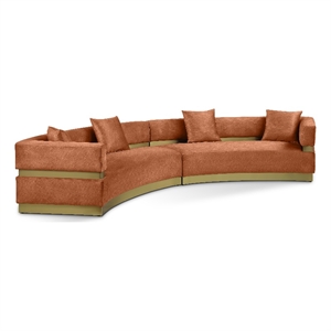 Meridian Furniture Belsa Cognac Velvet 2pc. Sectional