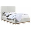Meridian Furniture Alfie Cream Linen Textured Fabric King Bed
