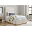 Meridian Furniture Alfie Cream Linen Textured Fabric Twin Bed