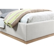 Meridian Furniture Alfie Cream Linen Textured Fabric Twin Bed