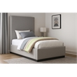 Meridian Furniture Alfie Grey Linen Textured Fabric Twin Bed