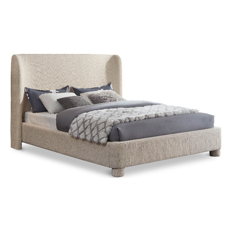 Meridian Furniture Penny Beige Fabric Queen Bed