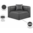 Meridian Furniture Cube Charcoal Grey Vegan Leather Corner Chair