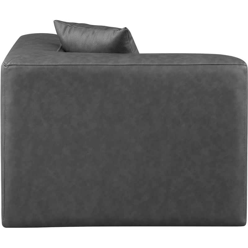 Meridian Furniture Cube Charcoal Grey Vegan Leather Corner Chair