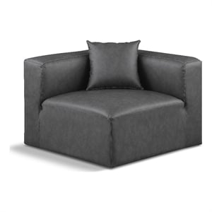 Meridian Furniture Cube Charcoal Grey Vegan Leather Corner Chair