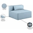 Meridian Furniture Cube Light Blue Vegan Leather Armless Chair