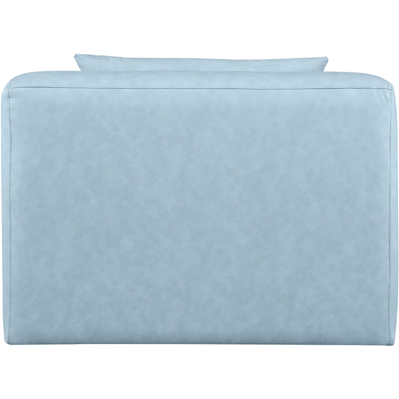 Meridian Furniture Cube Light Blue Vegan Leather Armless Chair