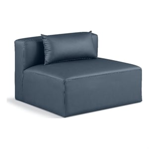 Meridian Furniture Cube Navy Blue Vegan Leather Armless Chair