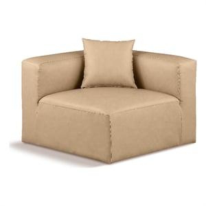 Meridian Furniture Cube Tan Vegan Leather Corner Chair