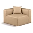 Meridian Furniture Cube Tan Vegan Leather Corner Chair