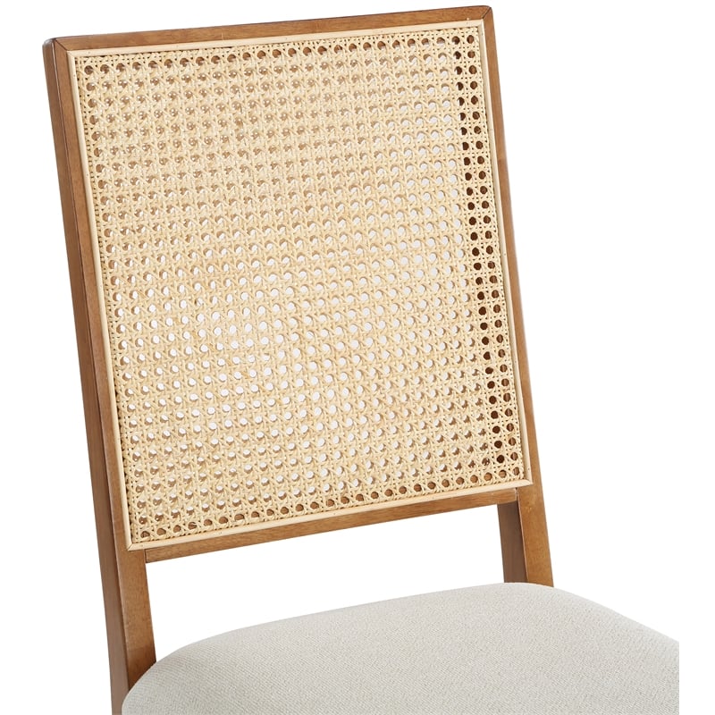 Meridian Furniture Butterfly Cream Linen Textured Fabric Dining Chair (Set of 2)