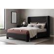 Meridian Furniture Penny Black Boucle Fabric Full Bed