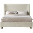 Meridian Furniture Penny Cream Chenille Fabric Full Bed
