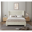Meridian Furniture Penny Cream Chenille Fabric Full Bed