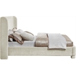 Meridian Furniture Penny Cream Chenille Fabric Queen Bed
