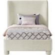 Meridian Furniture Penny Cream Chenille Fabric Twin Bed