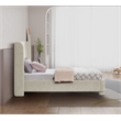 Meridian Furniture Penny Cream Chenille Fabric Twin Bed