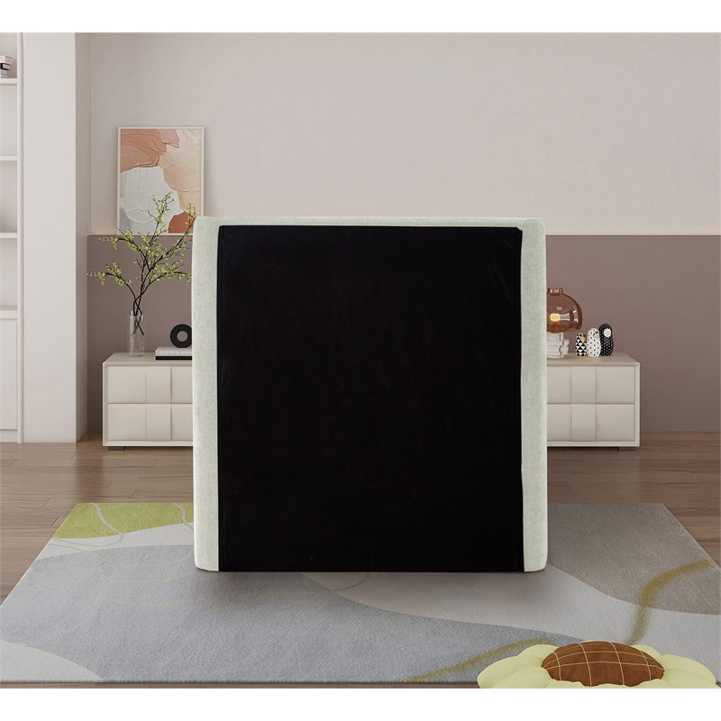 Meridian Furniture Penny Cream Chenille Fabric Twin Bed